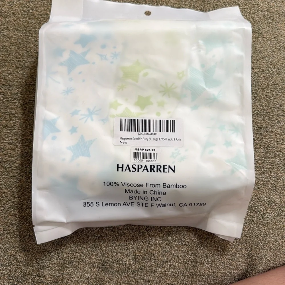 Hasparren Swaddle Blanket for Baby, 100% Bamboo Muslin, Large 47 X 47.
